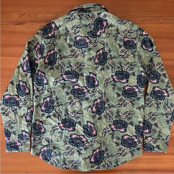 🌿 Houston White x Target Green Floral Button-Up Shirt Women’s M | Fall Retro - Picture 10 of 10